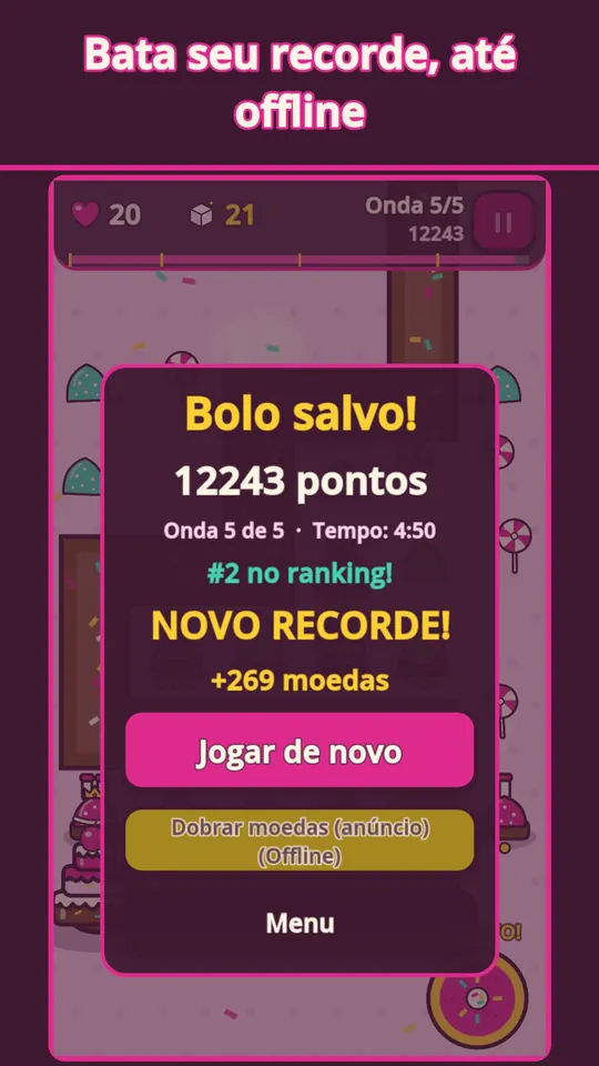 Bolo salvo: novo recorde, até offline
